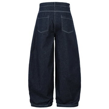 Pleated Baggy Denim Jeans